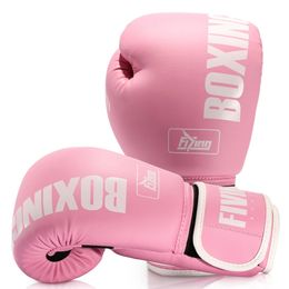 FIVING Pro Style Boxing Gloves for Women PU Leather Training Muay ThaiSparringFighting KickboxingAdult Heavy Punching Bag G 240119