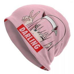 Berets Unique Design Zero Two Darling In The Franxx Bonnet Knit Hat Accessories Winter Warm Anime Girl Skullies Man