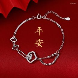 Charm Bracelets 925 Sterling Silver Xiangyun Ruyi Lock Bracelet Female Light Luxury Small Exquisite Senior Sense To Send Girlfriends