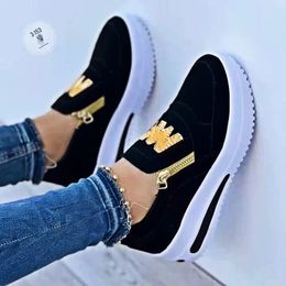 Women Casual Sneakers M Printed Side Zipper Platform Plus Size Vulcanized Shoes Zapatillas Mujer Sapato Plataforma Feminino 240124