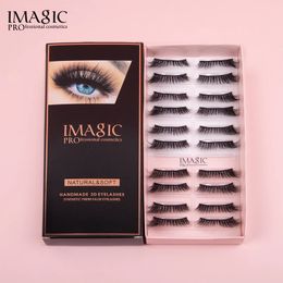 IMAGIC 10Pairs 3D Mink Lashes Bulk Faux with Custom Box Natural Eyelashes Wholesale Fake Eyelash Reusable Soft Volume 240130