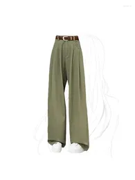 Women's Pants Women Green Jeans Vintage 2000s Y2k Oversize Streetwear Baggy Denim Trouser 90s Korean High Waist Wide Leg Cowboy Clothes