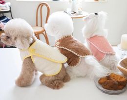 Dog Apparel Soft Plush Coat For Pet Warm Vest Comfortable Shell-Edged Waistcoat Cute Clothes Cat Autumn And Winter