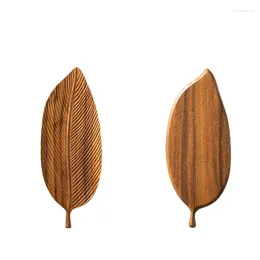 Plates Leaf Tray Fruit Bowl Chinese Solid Wood Household Tea Snack Dish Restaurant Plate For Trays Serving