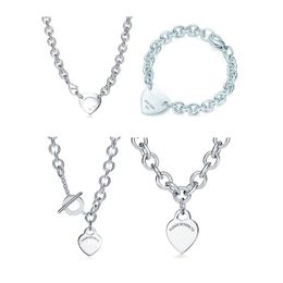 Ювелирные изделия из стерлингового серебра 925 пробы, ожерелья с ключом для любви, дизайнерское сердце, бренд, подвесные ожерелья, браслеты для женщин, цепочка в европейском стиле, подарок
