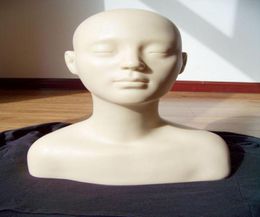 Soft Rubber Massage Mannequin Heads Make Up Practise Training Mannequin Head Shoulder Bone Bust Closed Eyes Dummy5860733