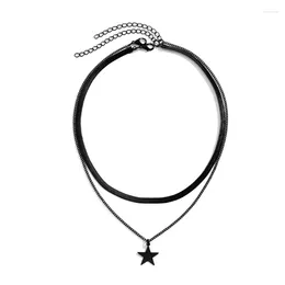 Chains 2Pieces Double Layer Pentagram Necklaces Chain Chokers Women Party Jewellery Perfect Gift For Girls