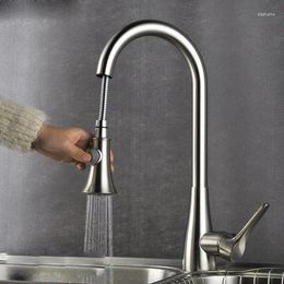 Kitchen Faucets Modern Sink Faucet Mixer Chrome FinisKitchen Double Sprayer Pull-Out Water Tap Torneira Cozinha Rotate Cold