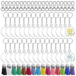 Keychains 150pcs Clear Blank Kit Including Acrylic Blanks Tassels Keychain Clips Key Chain Rings And Jump For DIY Crafting