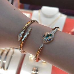 Women Snake bangle high quality 18K gold plated Natural gemstones malachite white fritillary jewelry Bangle for woman Bracelets luxury designer premium gifts