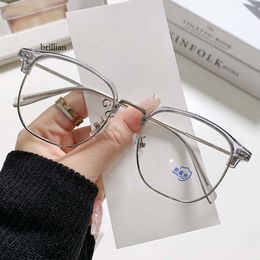 Half God Versatile Flat Mirror Male Blue Light Female Eyebrows Fashionable Anti Radiation Eyeglass Frame Plain Face