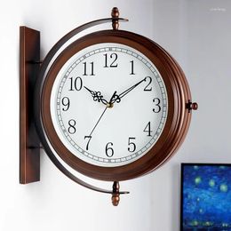 Wall Clocks Double Sided Digital Clock Living Room Household Two Metal Minimalist Mounted