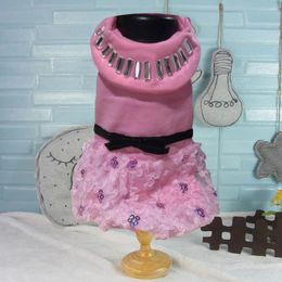 Dog Apparel Princess Skirt Fashionable Pet Supplies Dresses Puppy Dot Lace Dress With Bow Tie For Decoration