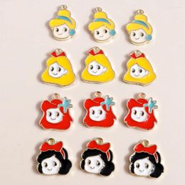 Charms 10pcs 12 13mm Cute Cartoon Girls Princess For Making Earring Necklace Keychain Pendant DIY Fashion Jewellery Accessories