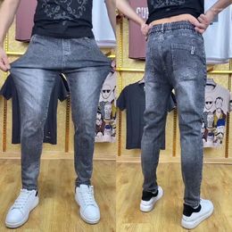 Men's Jeans Trousers Casual Stretch Tight Pipe Man Cowboy Pants With Pockets Skinny Elastic Slim Fit Stylish