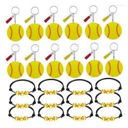 Keychains 12 Pcs Softball Acrylic And Bracelets Party Decorations For Sportsmen Team School Souvenir