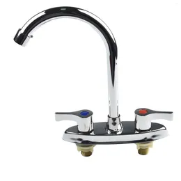 Kitchen Faucets Double Hole Faucet And Cold Water Mixer Tap Handle Deck Mounted Brass Sink Washbasin Easy Installation