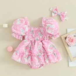 Clothing Sets Toddler Baby Girl Summer Clothes Short Sleeve Floral Romper Dress Born Pography Outfit