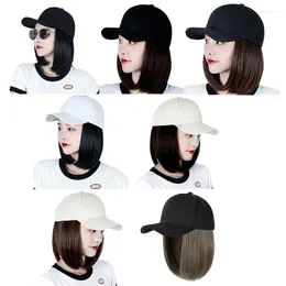 Ball Caps Baseball Cap Hair Straight Short Bob With Extension