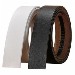 100% Pure Cowhide Belt Strap No Buckle Genuine Leather Belts without Automatic Buckle Men Wome Black Brown White High Quality 240202