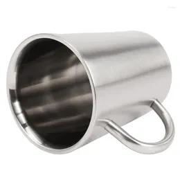 Mugs ABHU 3X 340 Ml Stainless Steel Copper Plated Coffee Cup Double Layers 304 High Temperature Resistance Milk Tea Mug Silver