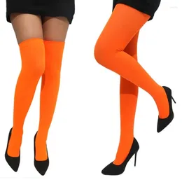 Women Socks Candy Color Thigh High Stockings Sexy Cosplay Warm Stocking Nightclub Elastic Medias For Lingeries Decor