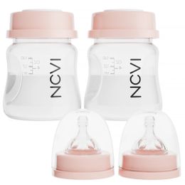 NCVI Breast Milk Storage Bottles Baby with Nipples and Travel Caps AntiColic BPA Free 47oz140ml 2 Count 240131