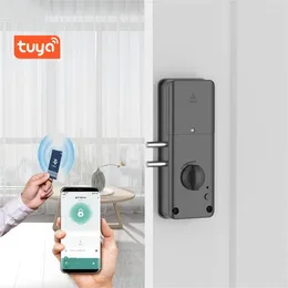 Smart Lock Tuya App Bluetooth Indoor Invisible No Drilling For Wooden Door Automatic IC Card Induction Motor Gateway Wifi