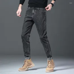 Men's Jeans For Slim Fitting Elastic Spring Autumn Straight Arrival Fashion Pants