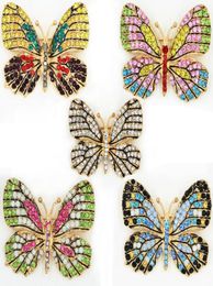 OneckOha Fashion Jewellery Colourful Rhinestone Butterfly Brooches Alloy Enamelled Animal Brooch Pin Apparel Accessories4442557