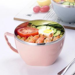 Dinnerware Stainless Steel Instant Noodle Bowl 201 Keep Fresh Large Capacity Design Anti Scalding And Thermal Insulation