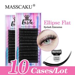 MASSCAKU 10cases Flat Cluster lashes Double Dense Updated type Eyelashes Women Makeups Natural Effect Enlarge Eye Beauty lash 240130