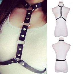 Belts Dark Rock Street Strap Women Unisex Leather Belt Bondage Waist Straps Adjustable Buckle Garter
