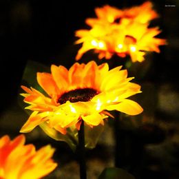 Sunflowers Garden Lawn Light Waterproof Solar Simulation Flower Landscape Romantic Durable Brighter For Holiday Decoration