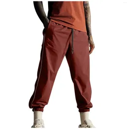 Men's Pants Autumn Winter MenS Solid Colour Drawstring Loose Casual Sports Fashion Outdoor Cotton Sweatpants Overalls