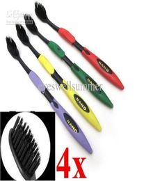 60pcs Adult Nano Toothbrush Bamboo Charcoal Dental Care Tooths Health Travel Family Black Yellow1493942