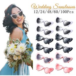 12-100Pairs Bachelorette Hen Party Bridesmaid Wedding Gifts Souvenirs for Guest Heart Sunglasses Team Bride Wedding Party Favors 240118