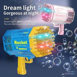 Electric Glowing Bubble Gun 69 Holes Soap Bubbles Automatic Blower Maker Toy For Kids Indoor Outdoor Party Wedding Easter 240202