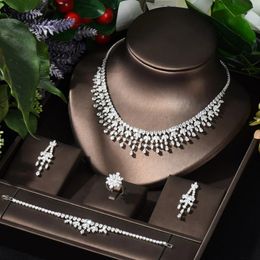Hibride Dubai Jewelryセットリーフデザインブライダルネックレスイヤリング
