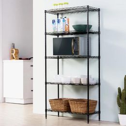 Hooks 5 Tier Storage Rack Wire Shelving Unit Shelves