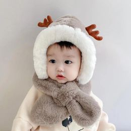 Berets Neck Warmer Kids Winter Hat Scarf Unisex Thermal Cute Baby Boy Girl Bonnet For Outdoor