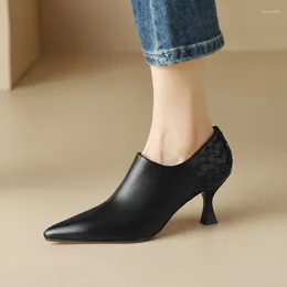 Dress Shoes 9 Years Old Shop Comfortable Genuine Leather Girls Women Heels Pointed Toe Fashion Leisure High Heel Easy To Walk