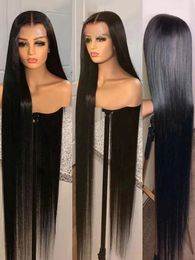 40 Inch Straight 134 Lace Front Wig Human Hair Brazilian 360 Full Wigs For Women 136 HD Lace Frontal Human Hair Wig PrePlucked 240118