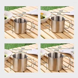 Mugs Brand Outdoor Travel Handle Water Cup Beer Mug 260/350/600/660ML Folding Lightweight Stainless Steel