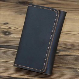 Wallets Handmade Vintage Genuine Leather Men Wallet Purse Cowhide Short Card For Male Money Clips Bags