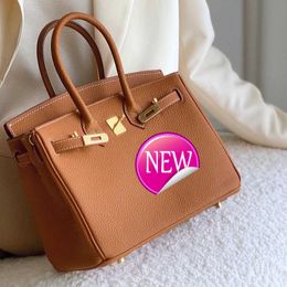 AAbirdkin Designer Totes Bag Home Gold Button Capacity Women's Genuine Leather One Shoulder Crossbody Bag Handbag RM6Q