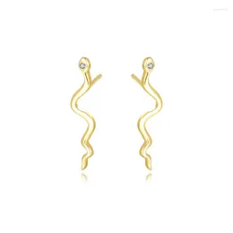 Stud Earrings 925 Sterling Silver Irregular Snake Curve For Women Girls Fashion Minimalist Party Jewellery Accessories