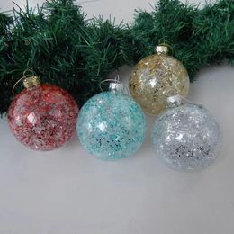 Party Decoration 8pcs/pack Different Diameter Color Sheet Handmade Glass Globe Ornament Christmas Day Tree Hanging Ball