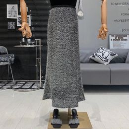 Skirts Luxury Slimming Design High Waist Sequins Western Style Straight Fishtail Skirt For Women