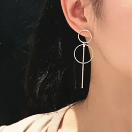 Stud Earrings Fashion Punk Simple Gold/ Silver Colour Long Tassel Pendant Size Circle For Ladies Gifts Wholesale